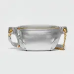Bolsa de cintura com alça de ombro para mulher em couro