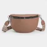 Bolsa de cintura feminina de grande formato em imitação de couro