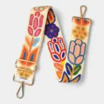 Alça bordada boémia com motivos florais