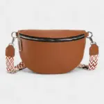 Bolsa de cintura feminina de grande formato em imitação de couro