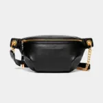 Bolsa de cintura com alça de ombro para mulher em couro