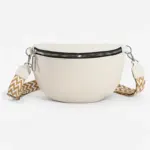 Bolsa de cintura feminina de grande formato em imitação de couro
