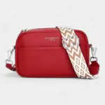 Bolsa de cintura feminina em couro retangular com alça de ombro