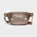 Bolsa de cintura com alça de ombro para mulher em couro