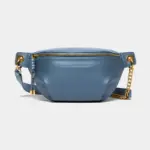 Bolsa de cintura com alça de ombro para mulher em couro