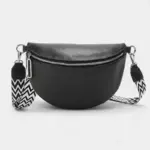 Bolsa de cintura feminina de grande formato em imitação de couro
