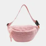 Bolsa de cintura grande em pelúcia